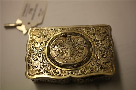 An early 20th century Swiss silver singing bird box, 4in.